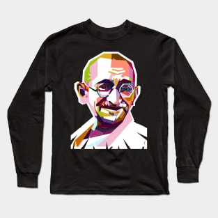 Mahatma Gandhi Pop Art Long Sleeve T-Shirt